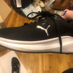 Puma Black and White Athletic Shoes